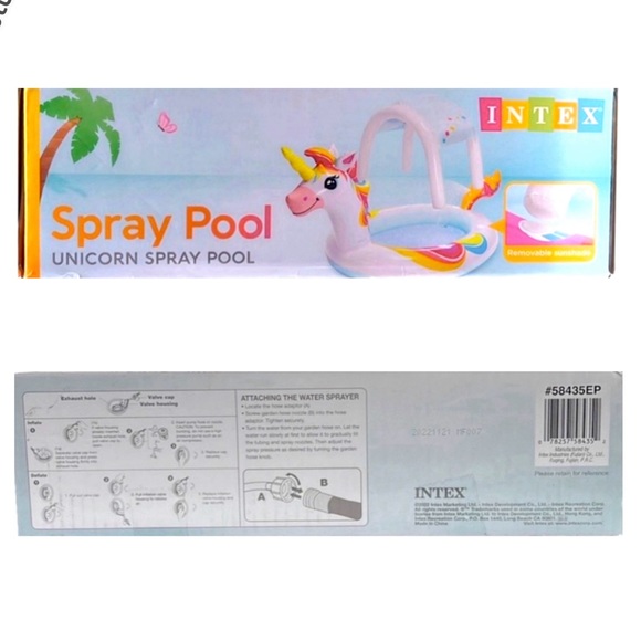 NEW Intex Unicorn Spray Portable Pool Baby Toddler Removable Sun Shade 100 x 52 - Picture 3 of 6